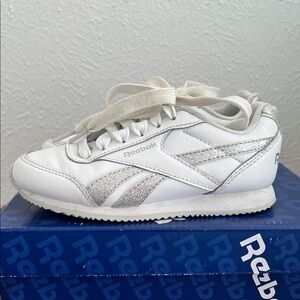 Reebok Kids White and Silver Sneakers